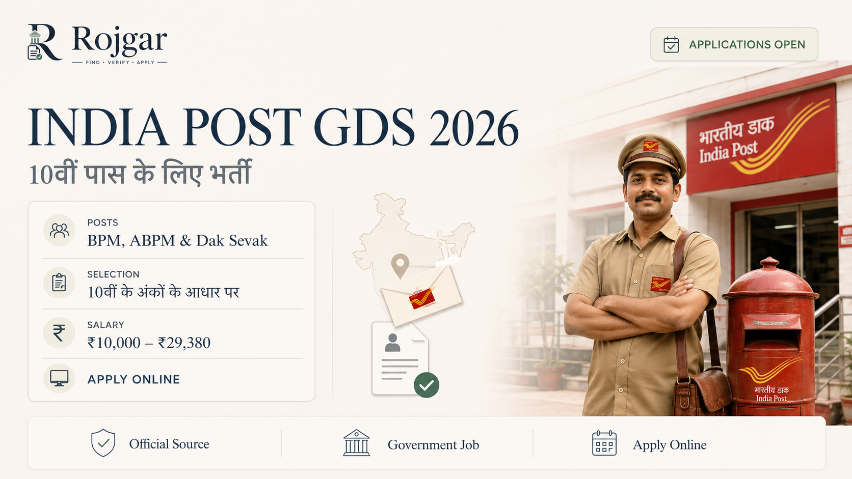 Branch Postmaster (BPM), Assistant Branch Postmaster (ABPM), Dak Sevak